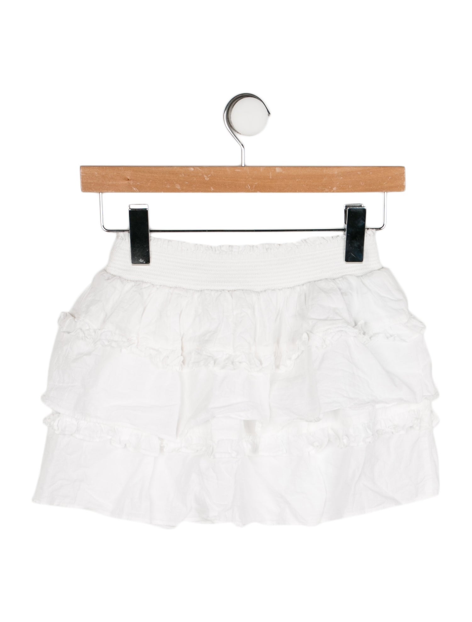 LoveShackFancy Girls' Solid Ruffled Skirt